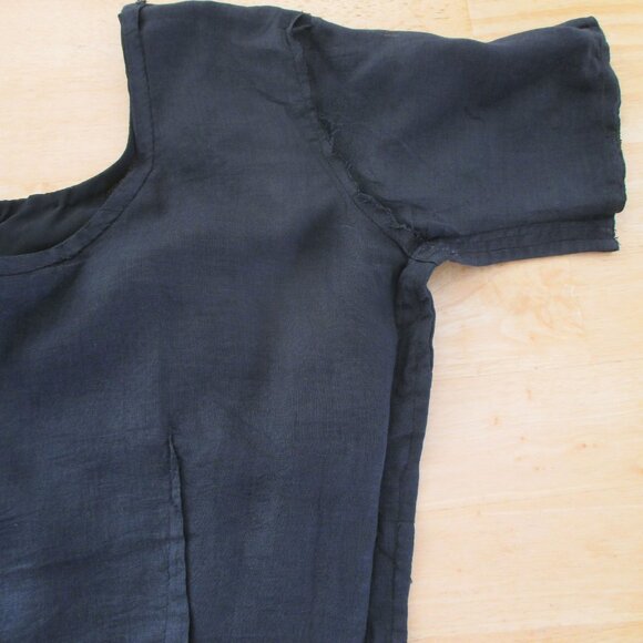 Indian Saree Black Chiffon with Choli Blouse Kundan Beaded Stone Work Vintage - Picture 9 of 11